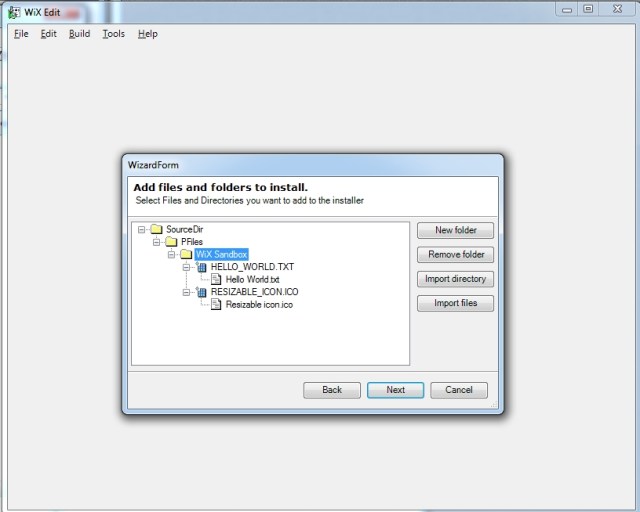 Files in program directory