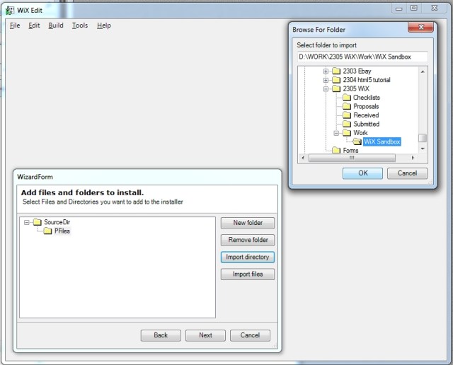 Import project directory